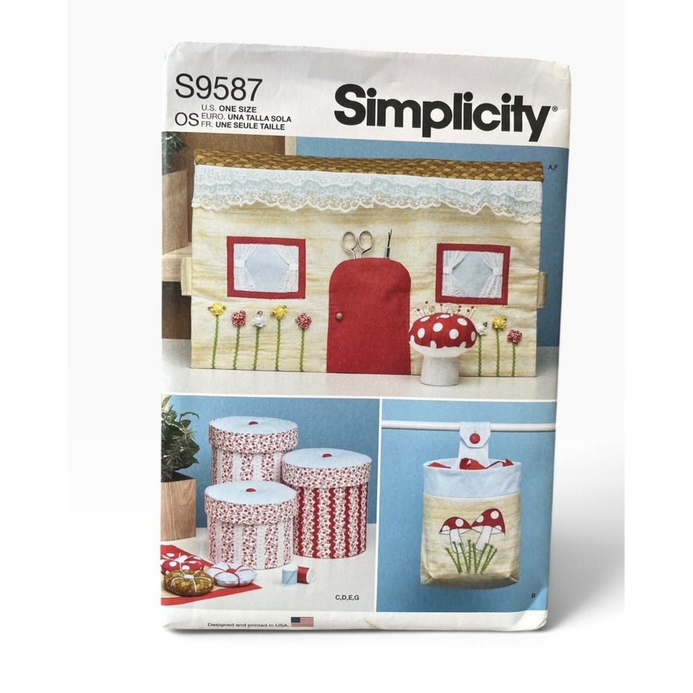 Simplicity Sewing Pattern OS S9587 Sewing Room Accessories Mushroom House Decor